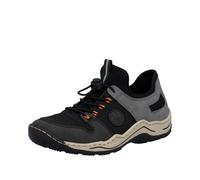 Slip-On Sneaker RIEKER, Damen, Gr. 43, schwarz, grau, Lederimitat, Textil, Schuhe, Slipper, Schlupfschuh, Freizeitsneaker mit Schnellverschluss (74839223-43) schwarz, grau