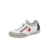 Rieker Damenschuhe Slipper / Trotteur cement/weiss/fire/pazifik/silverflower cement/weiss/fire - Gr. - 40
