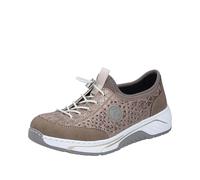 Slip-On Sneaker RIEKER, Damen, Gr. 41, beige, taupe, Lederimitat, Textil, metallic, Schuhe, Slipper, Freizeitsneaker, Halbschuh in Metallic-Optik (56663814-41) beige, taupe