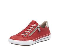 Rieker, Slipper, Schlupfschuh, Halbschuh, Freizeitschuh in schmaler Form (40478534-42) rot, creme