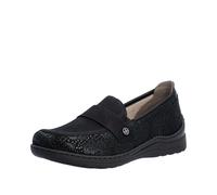 Rieker Damenschuhe Slipper / Trotteur schwarz/black-flower/black schwarz/black-flower/black - Gr. - 42