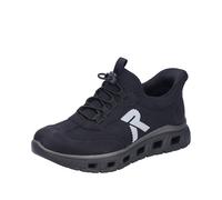 Slip-On Sneaker RIEKER "Ready2GO", Damen, Gr. 38, schwarz, Nubuklederimitat, Textil, Schuhe, Freizeitschuh, Halbschuh, Schlupfschuh mit Schnellverschluss (23244558-38) schwarz