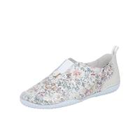 Slipper RIEKER, Gr. 38, weiß multi, Glattleder, Lederimitat, Schuhe Slipper, Slip-on Sneaker, Schlupfschuh, Halbschuh mit Gummizug (73690624-38)