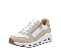 Rieker Sneaker N5204 (Kunstleder, mit seitlichen Reissverschluss) weiss/beige Damen, Größe Euro (US) 42 (10)