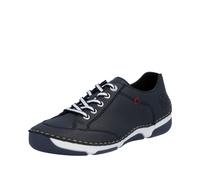 Rieker Sneaker 43474320-43 Damen Dunkelblau Glattleder Schnürschuh Gr. 43