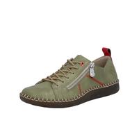 Sneaker RIEKER, Gr. 43, dunkelgrün, Lederimitat, Schuhe Sneaker, Casual-Sneaker, Halbschuh, Schnürschuh mit Ziernaht (99474063-43)