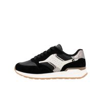 Rieker Damenschuhe Sportliche Schnürer schwarz/schwarz/offwhite/altsilber/schwa schwarz/offwhite/altsilber - Gr. - 38