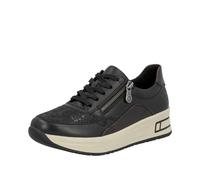 Rieker Damenschuhe Sportliche Schnürer schwarz/schwarz-reptil/antik/schwarz schwarz/schwarz-reptil - Gr. - 37
