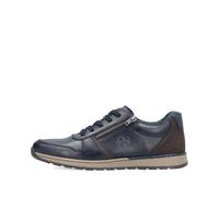Rieker Emery Herren-Sneaker aus Leder mit seitlichem Reißverschluss und Schnürung vorne, Marineblau 14, 43 EU