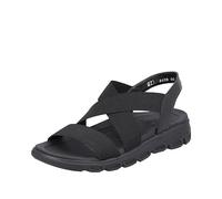 Rieker Evolution Damen Sandaletten V8408, Frauen Sandalen,Schuhe,Strandschuhe,Sommersandalen,bequem,flach,Sommerschuhe,Freizeitschuhe,schwarz (00),38 EU / 5 UK