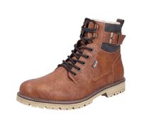 Winterstiefelette RIEKER, Herren, Gr. 40, cognac, dunkelbraun, Lederimitat, Nubuklederimitat, unifarben mit Farbeinsatz, Schuhe, Winterboots, Schnürboots mit wasserabweisender riekerTEX-Membran (16389
