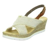 Rieker Damen Frühjahr/Sommer 61935 Geschlossene Sandalen, Beige (Perle/Cognac 60)