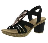 rieker Damen Sandale Schwarz Schuhe, Größe:40