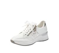 Rieker Frühjahr/Sommer, Damen Sneaker, Weiß (Weiss/Weiss-Silber/Argento/ 80 37 EU (4 UK)