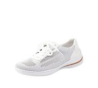 Rieker Frühjahr/ Sommer, Damen Sneaker, Weiß (White-Silver/Weiss 80), 36 EU (3.5 UK)