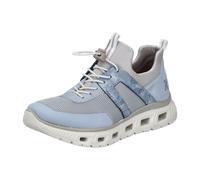Rieker Slip-On Sneaker SPORT Damen Gr. 38 hellblau/beige Lederimitat/Textil, vegane Verarbeitung
