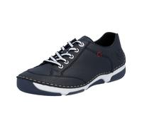 Sneaker RIEKER, Damen, Gr. 39, dunkelblau, Glattleder, Schuhe Sneaker, Halbschuh, Freizeitschuh, Schnürschuh mit Rahmennaht (43474320-39) dunkelblau