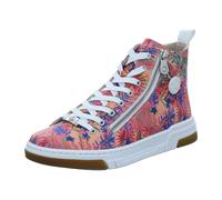 Rieker Sneaker N3945-91 Damen Lederimitat geblümt Schnürschuh Plateausohle Rosa Gr. 41