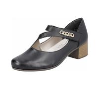 Pumps RIEKER Gr. 40, schwarz Damen Schuhe Spangenpumps Riemchenpumps mit schöner Zierkette, Weite E (schmal) (55924717-40)
