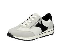 Sneaker RIEKER, Damen, Gr. 36, weiß kombiniert, Lederimitat, kontrastfarbene Details, Basic, Schuhe Sneaker, Schnürschuh, Halbschuh, Freizeitsneaker mit Kontrastdetails (31136168-36) weiß kombiniert
