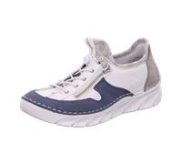 Rieker Slip-On Sneaker mit kontrastfarbenen Besätzen Damen Weiß kombiniert Gr. 37