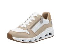 Rieker Sneaker Low N5204-80 (Kunstleder, mit seitlichen Reissverschluss) weiss/beige Damen, Größe Euro (US) 40 (8,5)