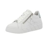 Plateausneaker RIEKER "Rieker Sneaker Glattleder", Damen, Gr. 41, weiß, Glattleder, Schuhe Plateausneaker (22617165-41) weiß