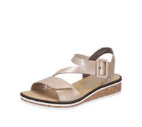 Rieker Damen Keilsandalen V3660, Frauen Sandalen,Sommerschuhe,Freizeitschuhe,offene Schuhe,Strandschuhe,beige (61),42 EU / 8 UK