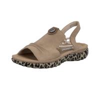 Sandale RIEKER, Herren, Gr. 39, beige, leo, Lederimitat, Schuhe Sandale, Sommerschuh, Urlaubsschuh, Schlupfschuh mit seitlichen Gummizügen (92543311-39) beige, leo
