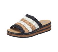 Rieker Damenschuhe Klassische Pantoletten black-tan-white black-tan-white - Gr. - 37