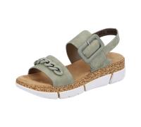 Rieker Damen Sandaletten V2350, Frauen Sandalen,Sommersandalen,bequem,Sommerschuhe,Freizeitschuhe,offene,Schuhe,Strandschuhe,grün (52),38 EU / 5 UK