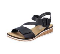 Rieker Damen Klassische Sandalen V3660, Frauen Sandalen,Sommerschuhe,Freizeitschuhe,offene Schuhe,Strandschuhe,schwarz (02),39 EU / 6 UK