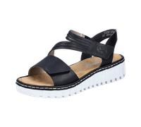 Rieker Damen Klassische Sandalen V1364, Frauen Sandalen,Sommerschuhe,Freizeitschuhe,offene Schuhe,Strandschuhe,schwarz (00),40 EU / 6.5 UK
