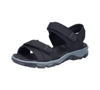 Trekkingsandale RIEKER, Damen, Gr. 41, schwarz, Nubuklederimitat, Textil, Schuhe, Trekkingschuh, Outdoorsandale, Sommerschuh mit Klettriemchen (74329065-41) schwarz