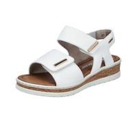 Keilsandalette RIEKER, Damen, Gr. 36, weiß, Lederimitat, unifarben, Schuhe, Sommerschuh, Keilsandalette, Plateausandale mit Klett (75471404-36) weiß