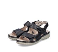 Rieker Damen Sandalen 60462 – Klassische offene Sommerschuhe, Schwarz, Gr. 39