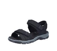 Trekkingsandale RIEKER, Damen, Gr. 37, schwarz, Nubuklederimitat, Textil, Schuhe, Trekkingschuh, Outdoorsandale, Sommerschuh mit Klettriemchen (74329065-37) schwarz
