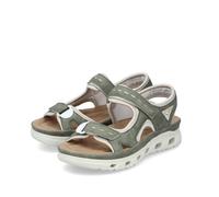 Rieker Damen Klassische Sandalen 64066, Frauen Sandalen,Sommerschuhe,Freizeitschuhe,offene Schuhe,Strandschuhe,grün Kombi (52),38 EU / 5 UK