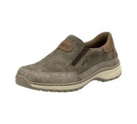 Slipper RIEKER, Herren, Gr. 46, grau (taupe, braun), Lederimitat, Basic, Schuhe Slipper, Slip-on-Sneaker, Freizeitschuh, Halbschuh mit Gummizug (40061621-46) taupe, braun