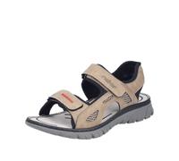 Sandale RIEKER, Herren, Gr. 41, beige, schwarz, Lederimitat, Textil, Schuhe Sandale, Sommerschuh, Klettschuh, Outdoorsandale, in Trekking-Optik (84263025-41) beige, schwarz