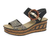 Rieker Damen 196007360 Keilsandalen, Schwarz, 36 EU