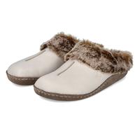 Rieker Hausschuhe 66390-60 (Leder-Sohle) beige/grau Damen, Größe Euro (US) 39 (8)