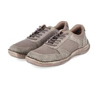 Rieker Sneaker 03089 Slip-On Herren Lederimitat, Mesh, Schlupfschuh mit Gummizug Gr. 43 Taupe