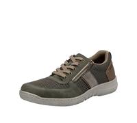 Sneaker RIEKER, Herren, Gr. 44, grün (khaki kombiniert), Lederimitat, Textil, sportlich, Schuhe, Halbschuh, Schnürschuh, Freizeitschuh mit seitlichem Reißverschluss (95647150-44) khaki kombiniert
