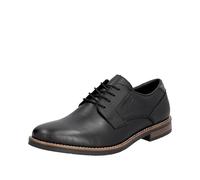 Schnürschuh RIEKER, Herren, Gr. 42, schwarz, Leder, Lederimitat, Schuhe Schnürschuh, Businessschuh, Halbschuh, Festtagsschuh mit Leder-Decksohle (89669232-42) schwarz