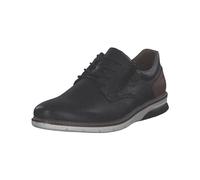 Schnürschuh RIEKER, Damen, Gr. 43, schwarz, cognac, Glattleder, unifarben mit Farbeinsatz, Schuhe Schnürschuh, Halbschuh, Freizeitsneaker, Casual-Schnürer mit Perforation (68128624-43) schwarz, cognac