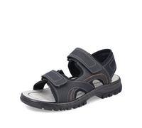 Rieker Herren Sandalen 25053 – klassisch, offen, Klettsandalen, bequem, Schwarz – 47 EU / 12 UK