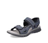 Rieker Herren Klassische Sandalen 26761-14 Weite Normal Klettverschluss Kunstleder Denim/schwarz/schwarz / 14 42 EU