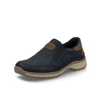 Rieker Herren Halbschuhe 03365 Slip-on Lederimitat Nachtblau/Braun Größe 42