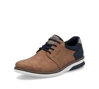 Slip-On Sneaker RIEKER, Herren, Gr. 42, bunt (braun, dunkelblau), Lederimitat, Textil, kontrastfarbene Details, sportlich, Schuhe, Schlupfschuh, Halbschuh, Sneaker mit Gummizug für leichten Einstieg (